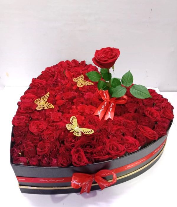 250 Red Roses Executive Heartshaped Bouquet - 250 Roses - Happy Flower Shop Nairobi