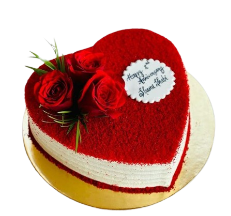 Red velvet heart shaped