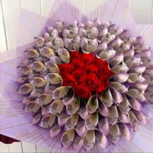 Red Roses & Note Money Bouquet